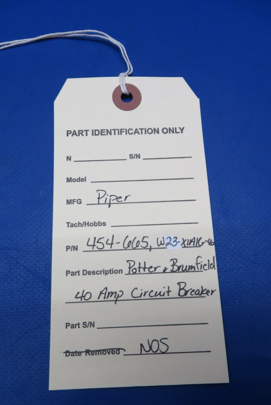 Piper  Potter & Brumfield 40 AMP W23-X1A1G-40 Circuit Breaker NOS (0523-133)