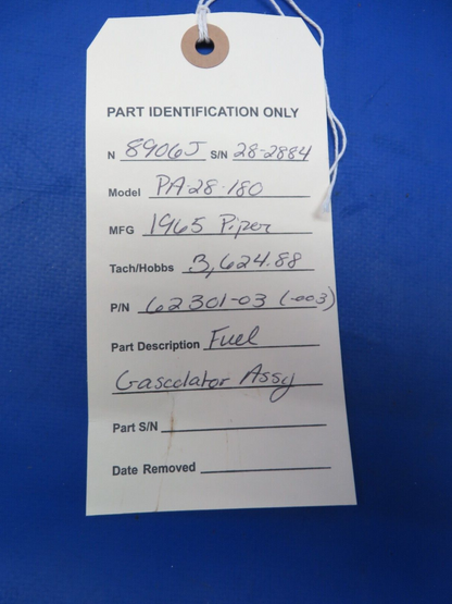 Piper PA-28-180 Fuel Gascolator Assy P/N 62301-03 (0723-718)