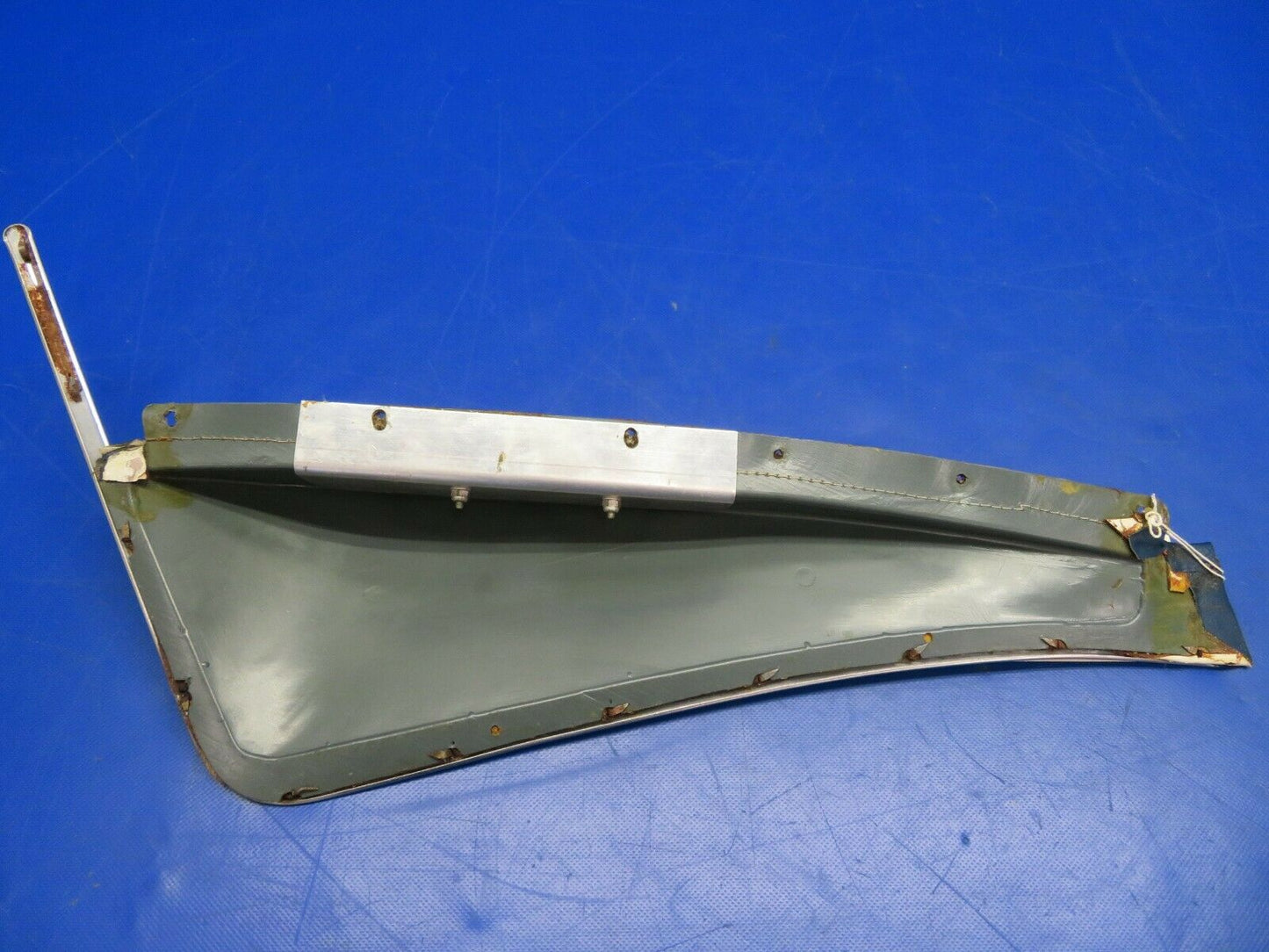 1956 Beech G35 Bonanza Armrest Rear Passenger RH Blue Vinyl (0620-392)