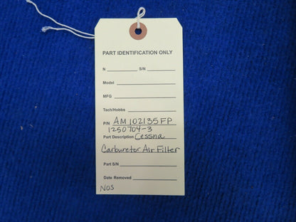 Cessna Carburetor Air Filter P/N AM102135FP, 1250704-3 NOS (0522-545)