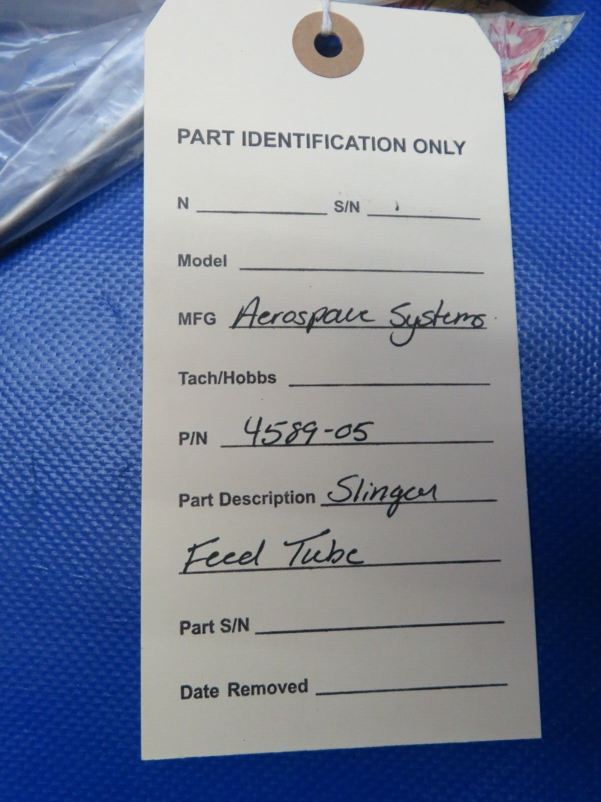 Aero Space Systems Slinger Feed Tube P/N 4589-05 NOS (0124-323)