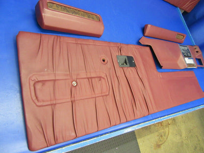 Beech Baron 58P Interior Side Panel Set - Maroon Leather - Burn Cert. (0420-208)