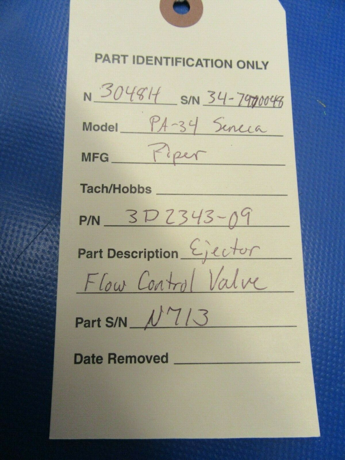 Piper Seneca BF Goodrich Ejector Flow Control Valve P/N 3D2343-09 (0220-218)