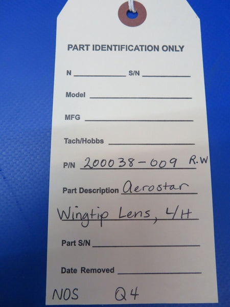 Aerostar Wingtip Lens LH P/N 200038-009 NOS (1022-455)