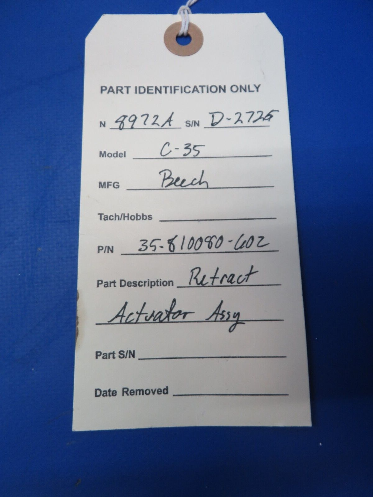 Beech C-35 Bonanza Retract Actuator Assy P/N 35-810080-602 CORE (1023-280)