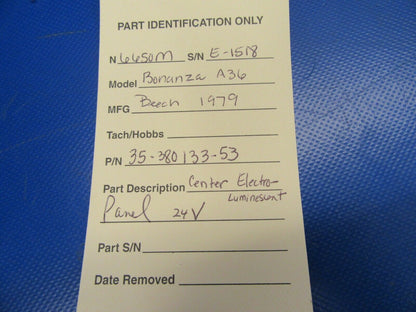 Beech Bonanza Astronics Center Electroluminescent Panel 35-380133-53 (0719-20)