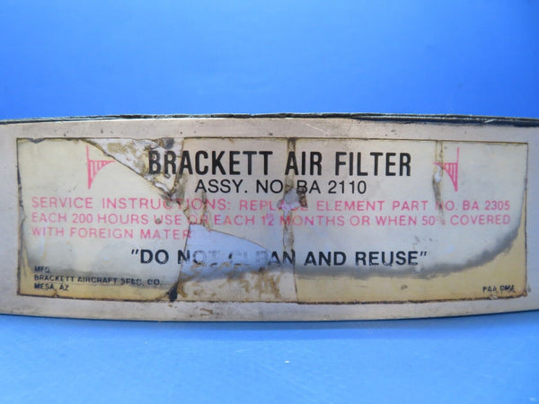 Continental O-470 M Brackett Air Filter P/N BA-2110 (0723-491)