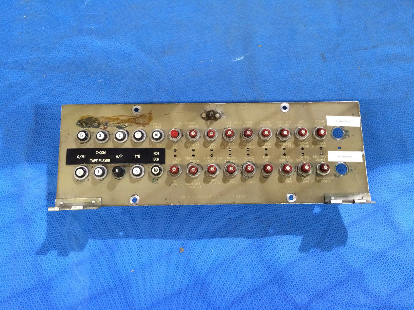 1955 Cessna 310 Circuit Breaker Panel P/N 0812350-70 (0316-36)