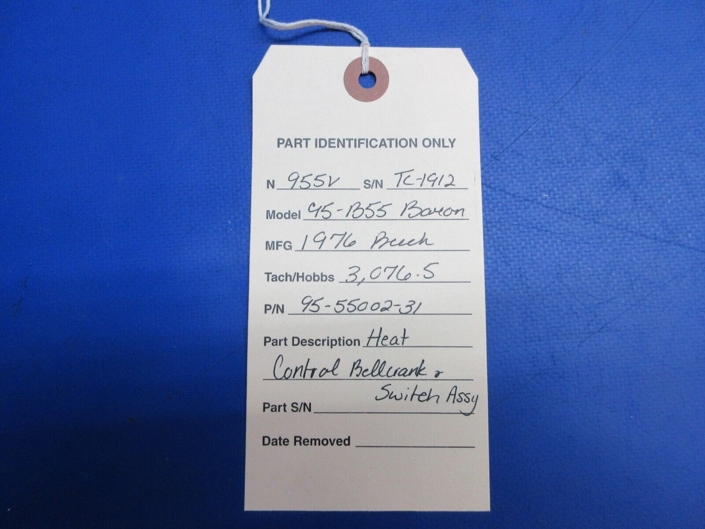 Beech 95-B55 Baron Heat Control Bellcrank & Switch P/N 95-55002-31 (0623-732)