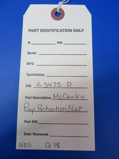 McCauley Prop Retention Nut P/N C3475 (D) NOS (1022-362)