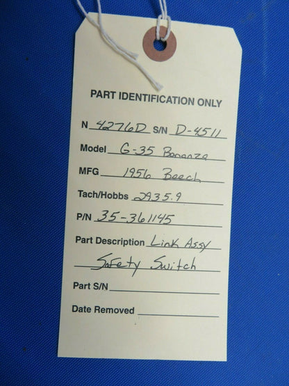 Beech G35 Bonanza Link Assy Safety Switch P/N 35-361145 (1120-100)