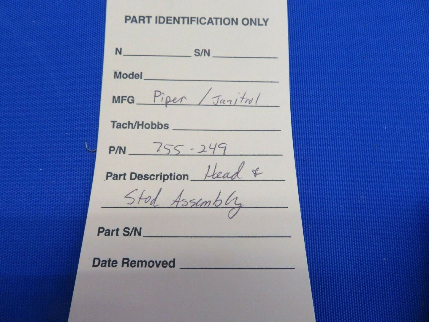 Piper 23-250 Aztec Janitrol Head & Stud Assembly P/N 755-249 (0820-318)