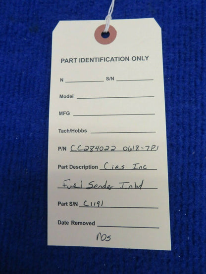 Cies Inc Cessna Fuel Sender INBD NOS P/N CC284022 0618-7P1 (0422-377)