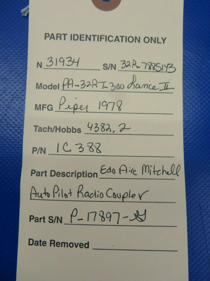 Edo Aire Mitchell Auto Pilot Radio Coupler 1C388, 25690-002 (0420-86)