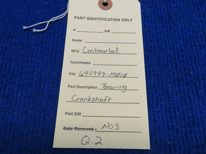 Continental Bearing Half Crankshaft P/N 640999-M010 NOS (0222-578)
