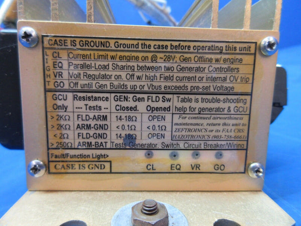 Cessna 310 / 310I Zeftronics Generator Controller 28V w/ STC G250KN (1023-713)