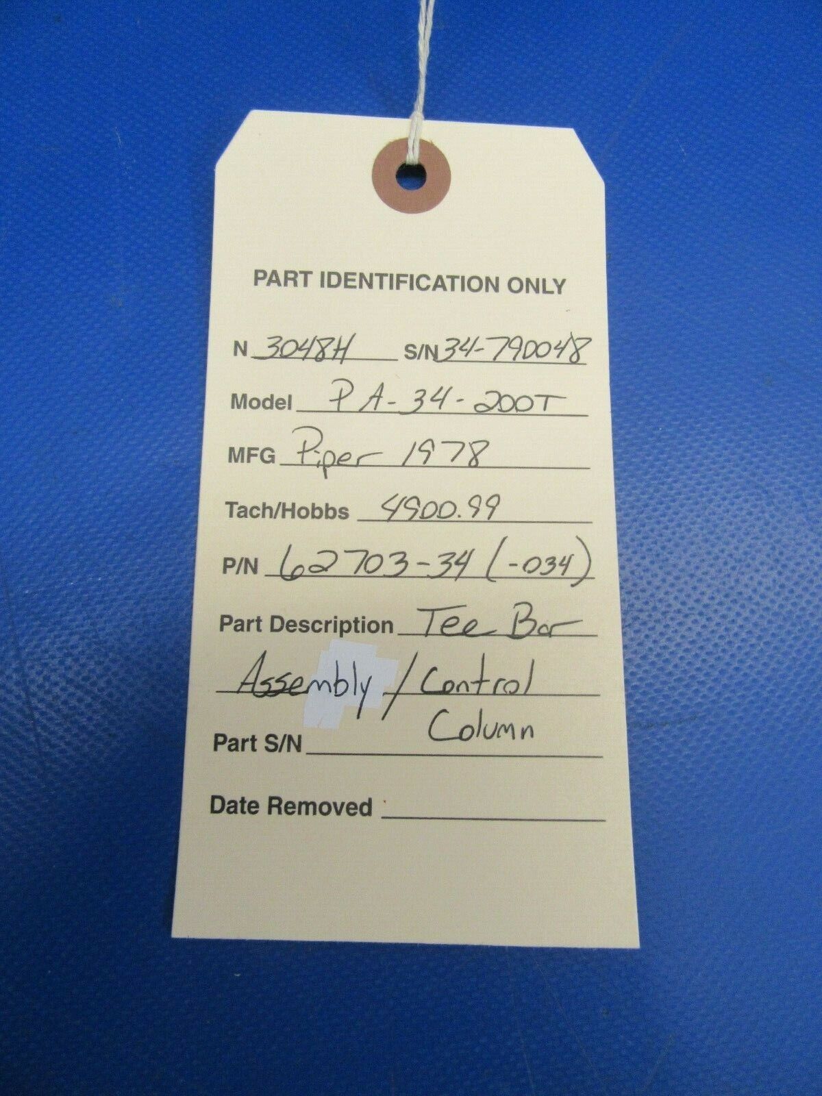 Piper PA-34-200T Seneca II Tee Bar Assy / Control Column P/N 62703-34 (1119-126)