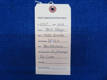 Socata TB-10 Fin Fuselage Pas. Cover P/N 28014100 (0622-882)
