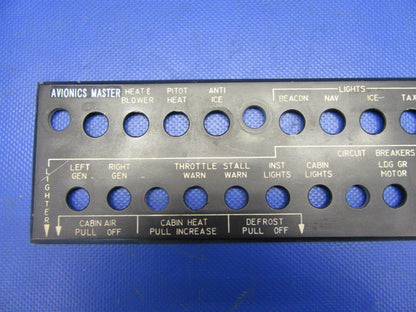 Beech 95-B55 Baron Panel Sub-Panel Edge Lit LH 96-324034-1 (1021-407)