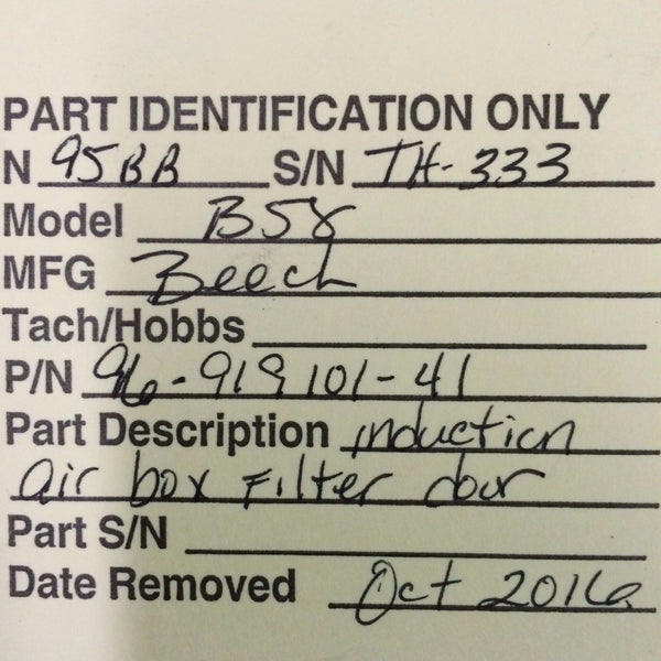 Beech Baron 58 Induction Air Box Filter Door P/N 96-919101-41 (1216-19)