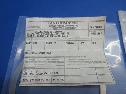 McCauley Threaded Propeller Shim w/ 8130 LOT OF 7 P/N B2421-22 NOS (0523-410)