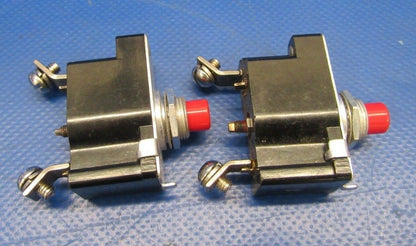 Klixon Circuit Breaker 2 Amp P6A, P7A, F8A Red Lot of 2 NOS (1218-233)