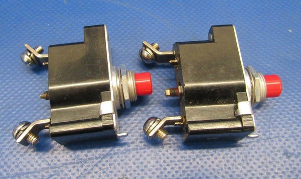 Klixon Circuit Breaker 2 Amp P6A, P7A, F8A Red Lot of 2 NOS (1218-233)