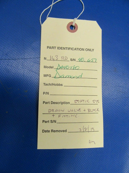 Diamond DA40-180 Static System Drain Valve & Block Fitting (0319-162)