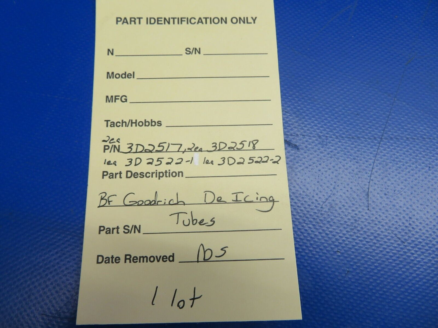 BF Goodrich De-Icing Tubes 3D2517, 3D2518, 3D2522-1 LOT OF 6 NOS (0720-623)