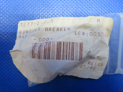 Klixon 2-1/2 amp Circuit Breaker P/N 7277-2-21/2 LOT OF 2 NOS (0224-227)