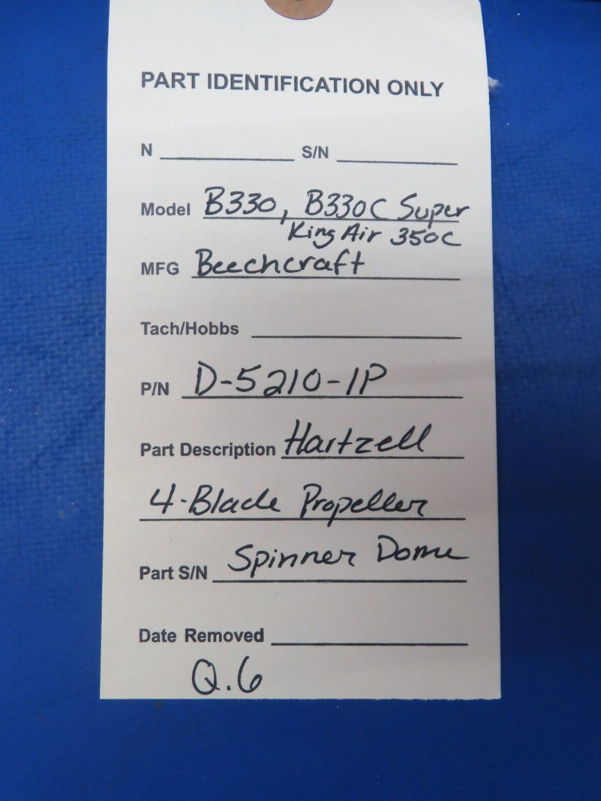 Beechcraft Hartzell 4 - Blade Propeller Spinner Dome P/N D-5210-1P (0823-412)