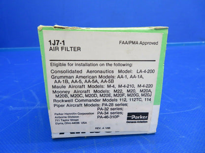 Airborne Air FIlter P/N 1J7-1 NOS New in Box (0720-861)