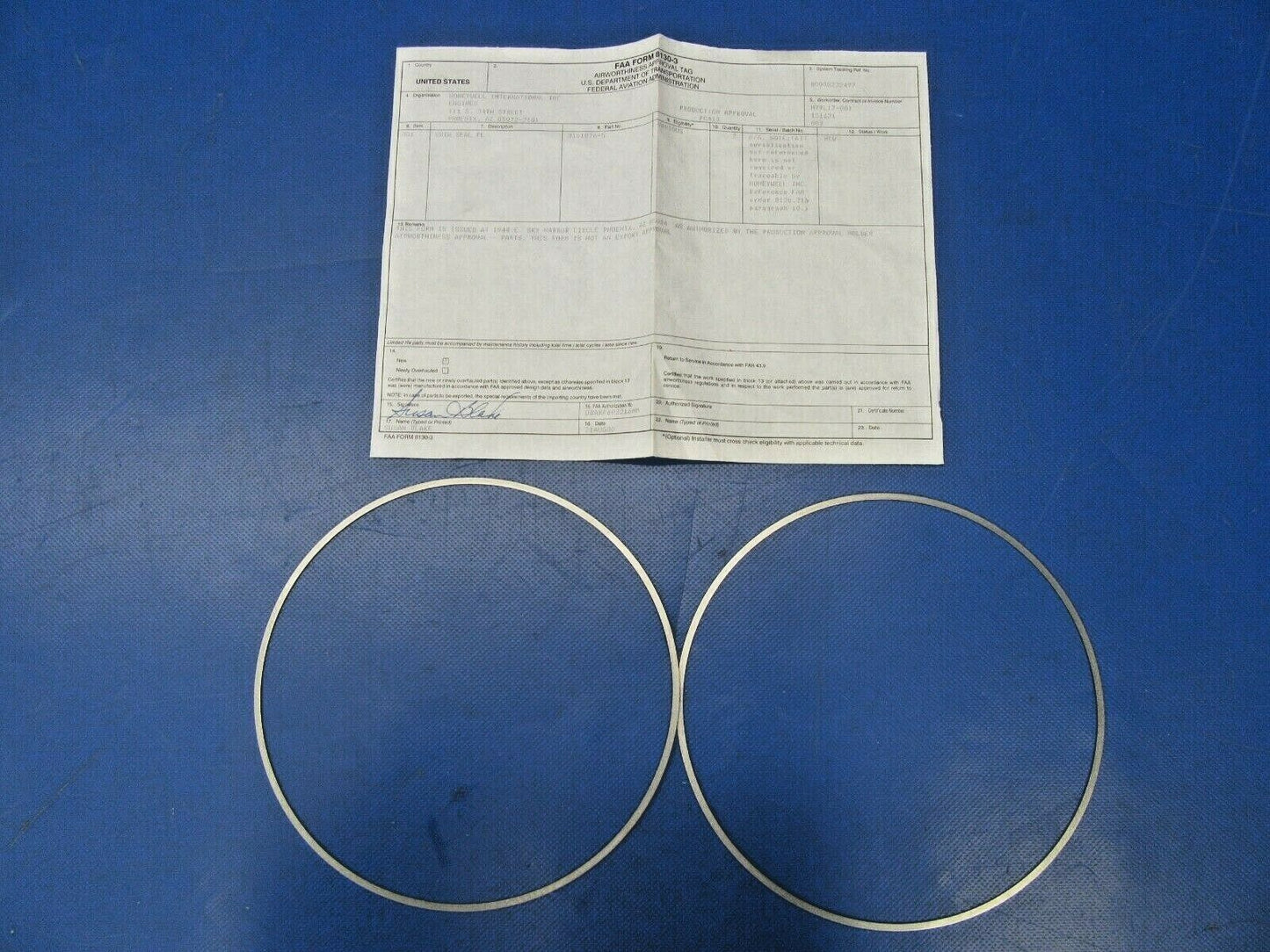 Cessna Honeywell Shim Seal P/N 3101876-5 w/ 8130 NOS LOT OF 2 (0419-217)
