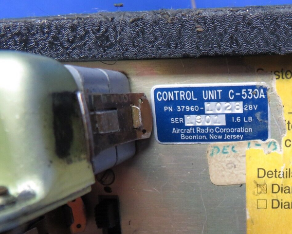 Cessna 310Q Aircraft Radio Corp. C-530A Control Unit P/N 37960-1028 (0723-337)