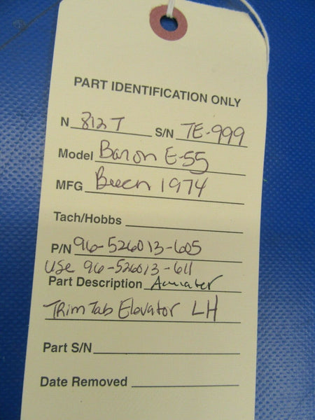 Beech Baron E-55 Trim Tab Actuator Elevator LH 96-526013-605 (0719-163)