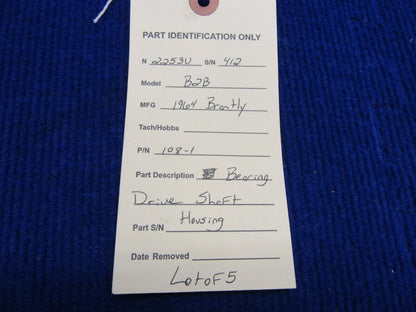 Brantly B2B Bearing Drive Shaft Housing P/N 108-1 LOT OF 5 (1121-566)