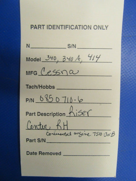 Cessna 340 340A 414 Riser Center RH 0850710-6  (1218-248)