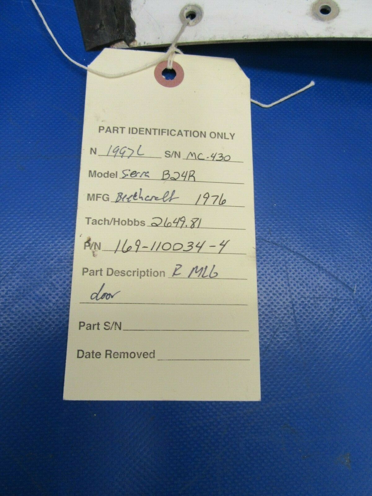 Beech Sierra B-24R Main Gear Door RH P/N 169-110034-4 (0719-228)