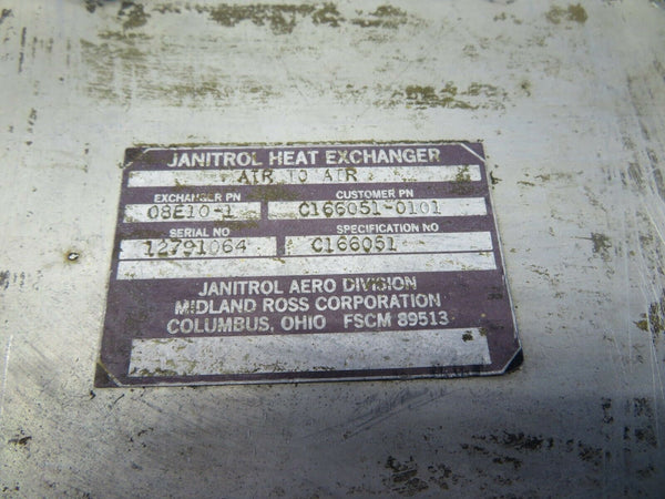 Cessna 210 / P210N Janitrol Heat Exchanger Air to Air C166051-0101 (0421-129)