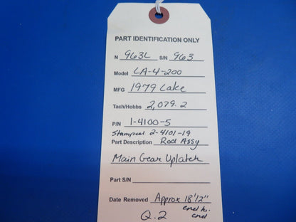 Lake LA-4-200 Rod Assy Main Gear Uplatch P/N 1-4100-5 (1222-950)