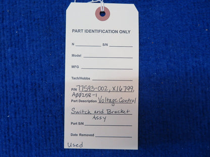 Piper Voltage Control Switch and Bracket Assy P/N 77593-002 (0522-829)