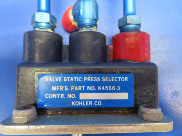 Beech Baron 58P Kohler Valve Static Press Selector P/N K4566-3 (0320-323)