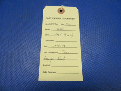 Brantly B2B Helicopter Fuel Gauge Sender / Transmitter P/N 157-13 (0921-504)