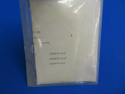 Piper Flap Actuator or Main Landing Gear Seal Kit P/N 764-074 NOS (0820-334)