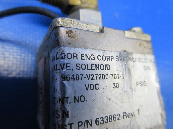Valcor Fuel Solenoid Valve 14V P/N 96487-V27200-707-1 (1223-713)