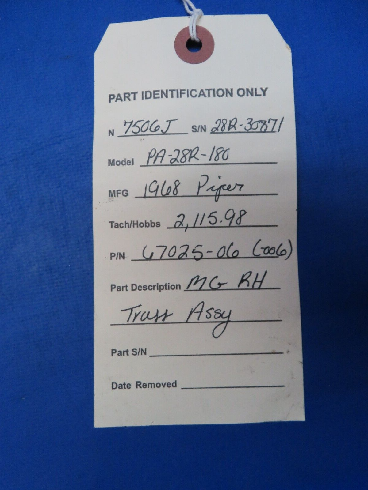 Piper PA-28R-180 Main Gear RH Truss Assy P/N 67025-06 (1223-102)