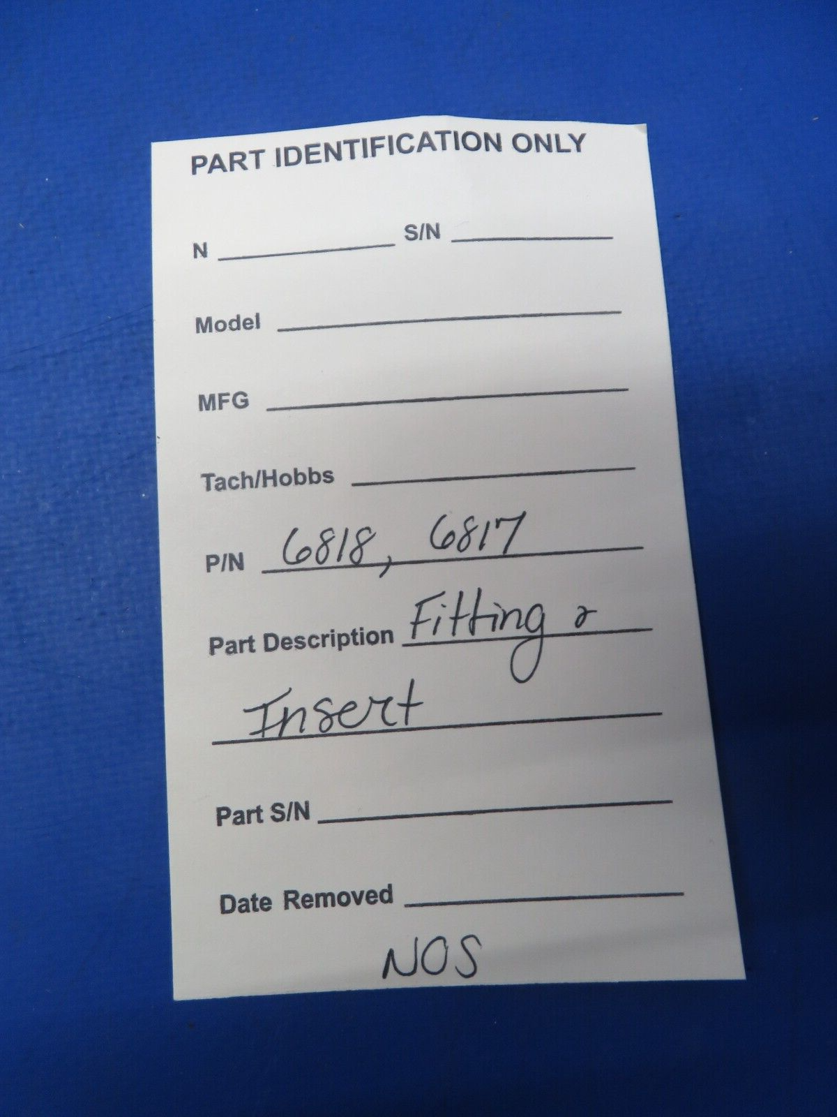 Fitting & Insert P/N 6818, 6817 NOS (1023-189)
