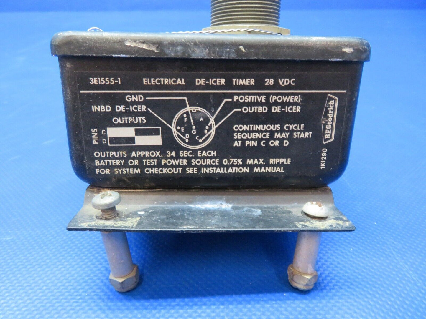 B. F. Goodrich Electrical De-Ice Timer 28v P/N 3E1555-1 TESTED (1223-313)