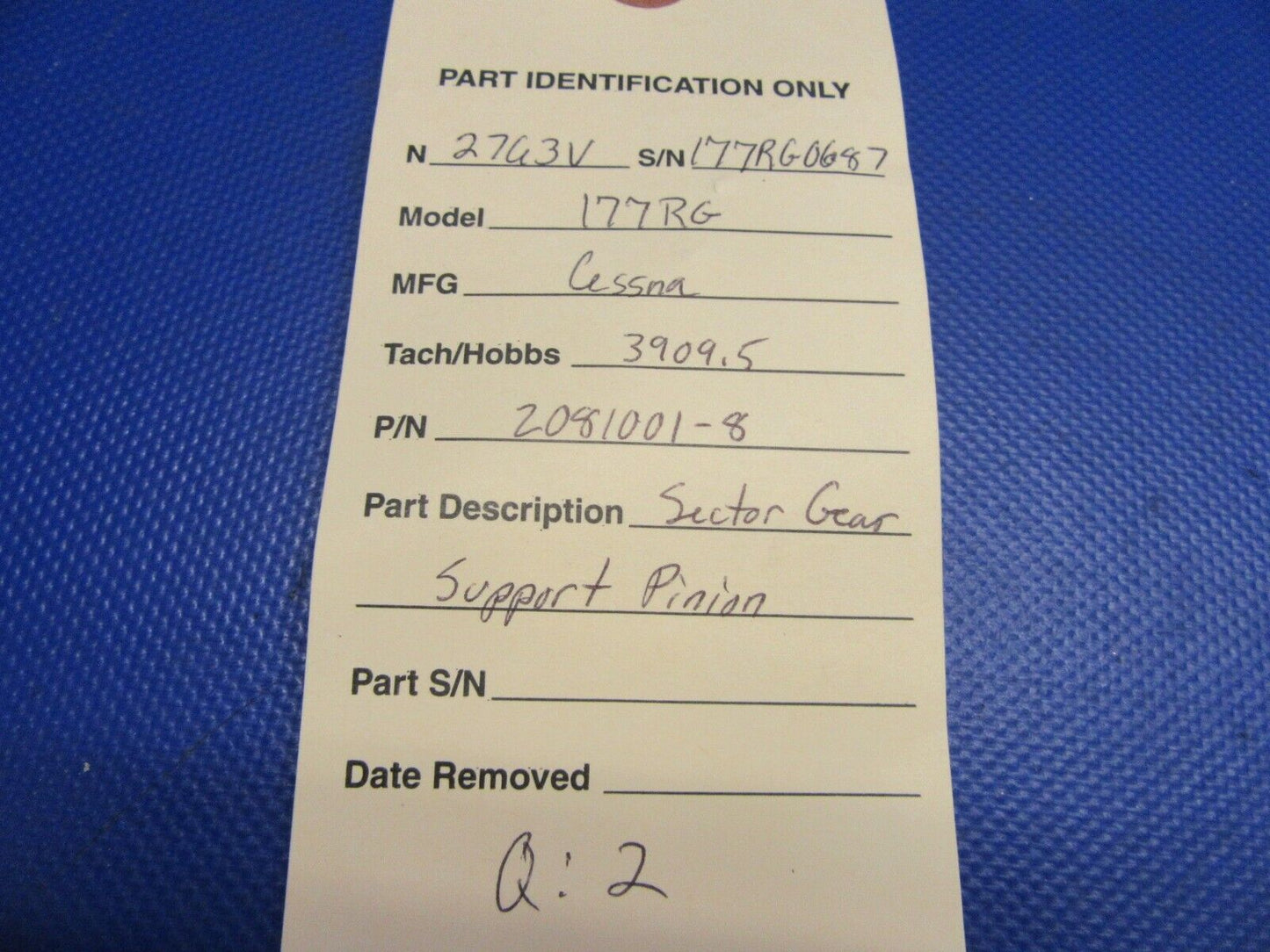 Cessna 177RG Sector Gear Support Pinion P/N 2081001-8 (0621-443)