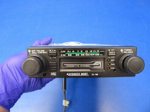 Beech Baron 95-B55 Avionics West Cassette Stereo P/N EC-100 Mods 1-3 (0518-175)